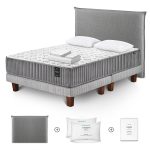 Cama 2 Plazas Silence + Almohada Microfibra + Sábana 180 Hilos Blanca + Respaldo Orleans