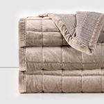Piecera Washed Velvet Taupe 100×220 cm